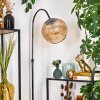 Koyoto Bogenlampe Glas 25 cm Chrom, Schwarz, 1-flammig