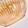 Koyoto Bogenlampe Glas 25 cm Chrom, Schwarz, 1-flammig