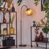 Koyoto Bogenlampe Glas 25 cm Chrom, Schwarz, 1-flammig