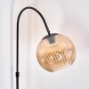 Koyoto Bogenlampe Glas 25 cm Chrom, Schwarz, 1-flammig