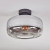 Boza Deckenleuchte Glas 28 cm Chrom, Klar, Rauchfarben, 1-flammig