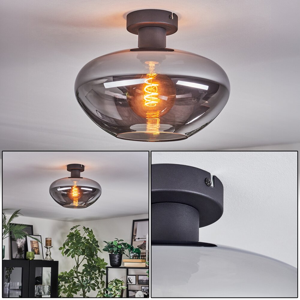 Mertola Deckenleuchte Glas 30 cm Rauchfarben, 1-flammig main product photo