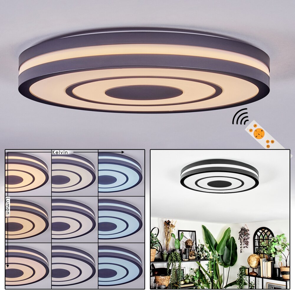 Ganor Deckenleuchte LED Schwarz, Weiß, 1-flammig, Fernbedienung main product photo