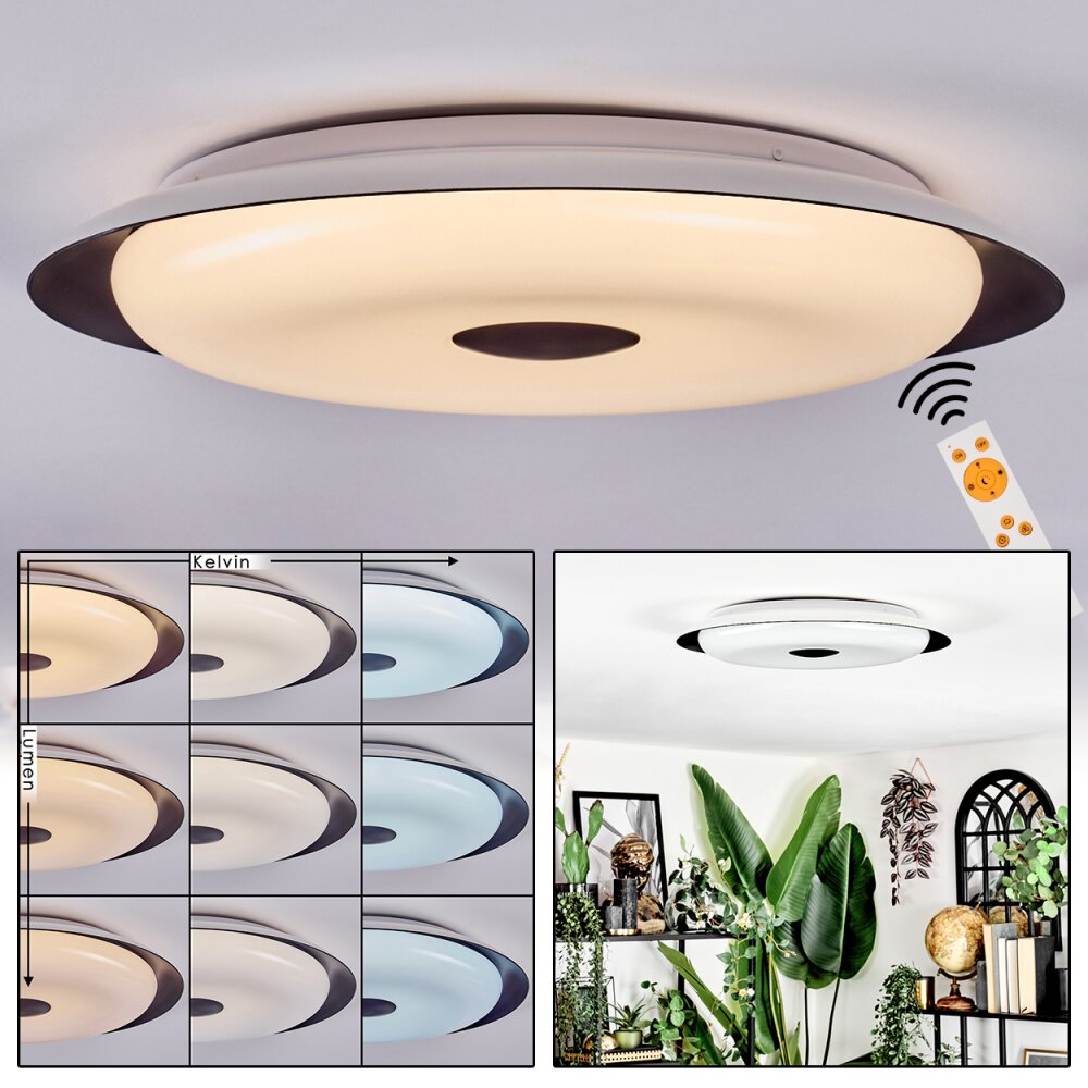 Goran Deckenleuchte LED Schwarz, Weiß, 1-flammig, Fernbedienung main product photo