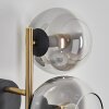 Koyoto Wandleuchte Glas 15 cm Gold, Schwarz, 3-flammig