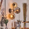 Koyoto Wandleuchte Glas 15 cm Gold, Schwarz, 3-flammig