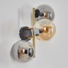 Gastor Wandleuchte Glas 15 cm Gold, Schwarz, 3-flammig