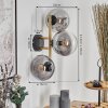 Gastor Wandleuchte Glas 15 cm Gold, Schwarz, 3-flammig