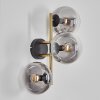 Gastor Wandleuchte Glas 15 cm Gold, Schwarz, 3-flammig