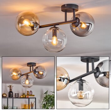 Gastor Deckenleuchte Glas 15 cm Bernsteinfarben, Klar, Rauchfarben, 3-flammig