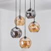 Ripoll Hängeleuchte Glas 25 cm Bernsteinfarben, Rauchfarben, 5-flammig