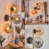 Gastor Wandleuchte Glas 15 cm Gold, Schwarz, 3-flammig