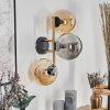 Gastor Wandleuchte Glas 15 cm Gold, Schwarz, 3-flammig