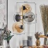 Gastor Wandleuchte Glas 15 cm Gold, Schwarz, 3-flammig