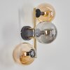 Gastor Wandleuchte Glas 15 cm Gold, Schwarz, 3-flammig