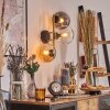 Gastor Wandleuchte Glas 15 cm Gold, Schwarz, 3-flammig
