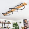 Pompu Deckenleuchte LED Holz hell, Schwarz, 1-flammig