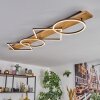 Pompu Deckenleuchte LED Holz hell, Schwarz, 1-flammig