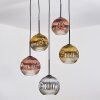Koyoto Hängeleuchte Glas 20 cm Chrom, Gold, Klar, Kupferfarben, Rauchfarben, 5-flammig