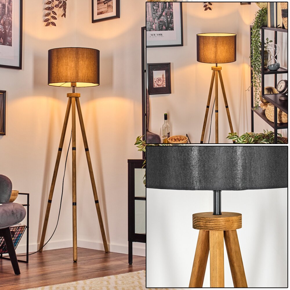 Soungou Stehleuchte 38 cm Holz dunkel, Schwarz, 1-flammig main product photo