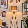 Soungou Stehleuchte 38 cm Holz dunkel, Schwarz, 1-flammig