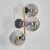 Gastor Wandleuchte Glas 15 cm Gold, Schwarz, 3-flammig