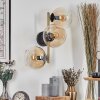 Koyoto Wandleuchte Glas 15 cm Gold, Schwarz, 3-flammig