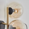 Koyoto Wandleuchte Glas 15 cm Gold, Schwarz, 3-flammig