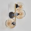 Koyoto Wandleuchte Glas 15 cm Gold, Schwarz, 3-flammig