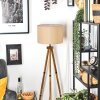 Soungou Stehleuchte 38 cm Holz dunkel, Schwarz, 1-flammig