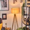 Soungou Stehleuchte 38 cm Holz dunkel, Schwarz, 1-flammig