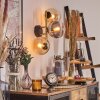 Gastor Wandleuchte Glas 15 cm Gold, Schwarz, 3-flammig