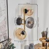 Gastor Wandleuchte Glas 15 cm Gold, Schwarz, 3-flammig