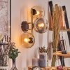 Gastor Wandleuchte Glas 15 cm Gold, Schwarz, 3-flammig