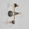 Gastor Wandleuchte Glas 15 cm Gold, Schwarz, 3-flammig