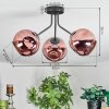 Ripoll Deckenleuchte Glas 15 cm Kupferfarben, 3-flammig