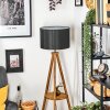 Soungou Stehleuchte 38 cm Holz dunkel, Schwarz, 1-flammig
