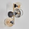 Koyoto Wandleuchte Glas 15 cm Gold, Schwarz, 3-flammig