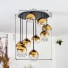 Koyoto Deckenleuchte Glas 15 cm Gold, Klar, 9-flammig