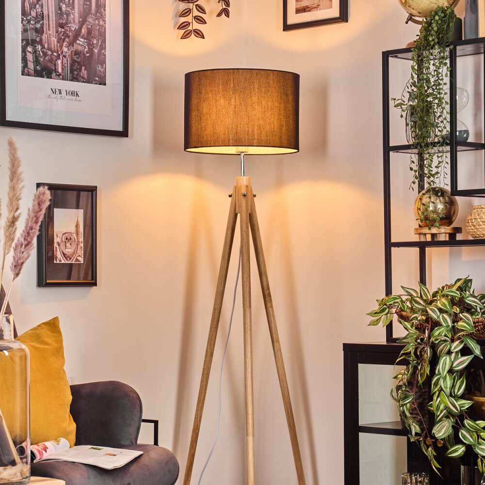 Soungou Stehleuchte 38 cm Chrom, Naturfarben, 1-flammig