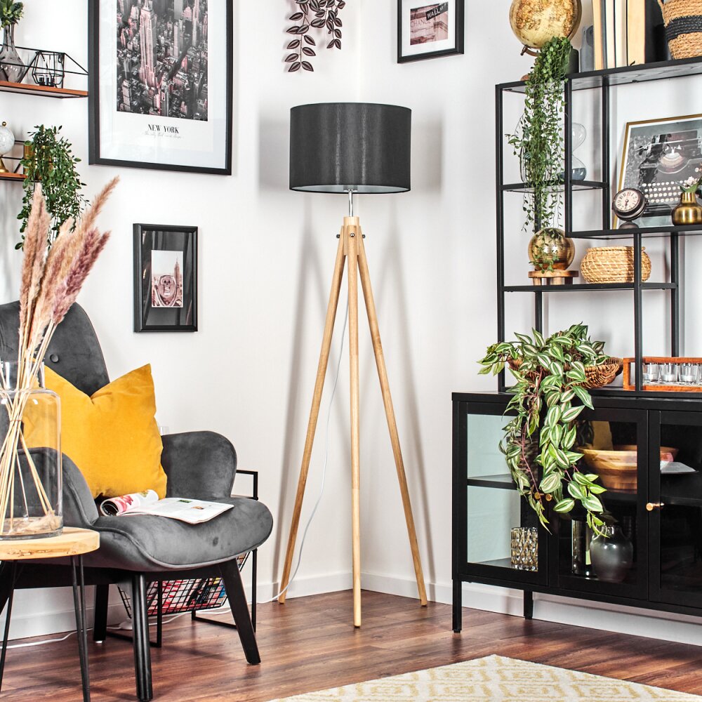 Soungou Stehleuchte 38 cm Chrom, Naturfarben, 1-flammig