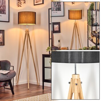 Soungou Stehleuchte 38 cm Chrom, Naturfarben, 1-flammig