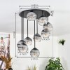 Koyoto Deckenleuchte Glas 15 cm Klar, Rauchfarben, 9-flammig