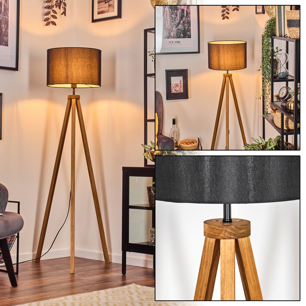 Soungou Stehleuchte 38 cm Naturfarben, Schwarz, 1-flammig main product photo