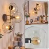 Ripoll Wandleuchte Glas 15 cm Gold, Schwarz, 3-flammig