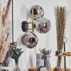 Ripoll Wandleuchte Glas 15 cm Gold, Schwarz, 3-flammig