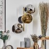 Ripoll Wandleuchte Glas 15 cm Gold, Schwarz, 3-flammig