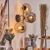 Ripoll Wandleuchte Glas 15 cm Gold, Schwarz, 3-flammig