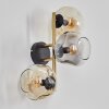 Ripoll Wandleuchte Glas 15 cm Gold, Schwarz, 3-flammig
