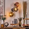 Ripoll Wandleuchte Glas 15 cm Gold, Schwarz, 3-flammig
